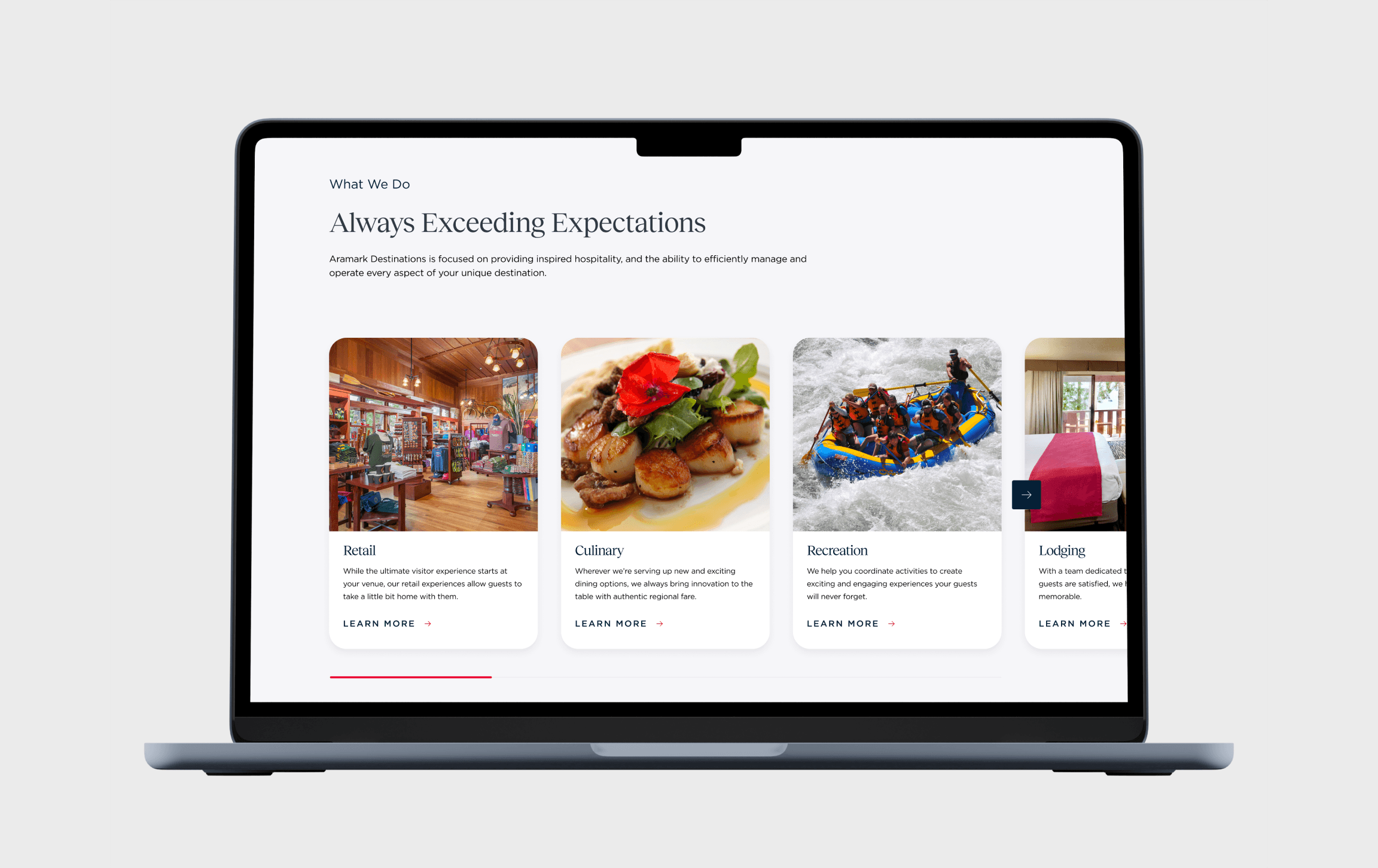 Aramark website screen