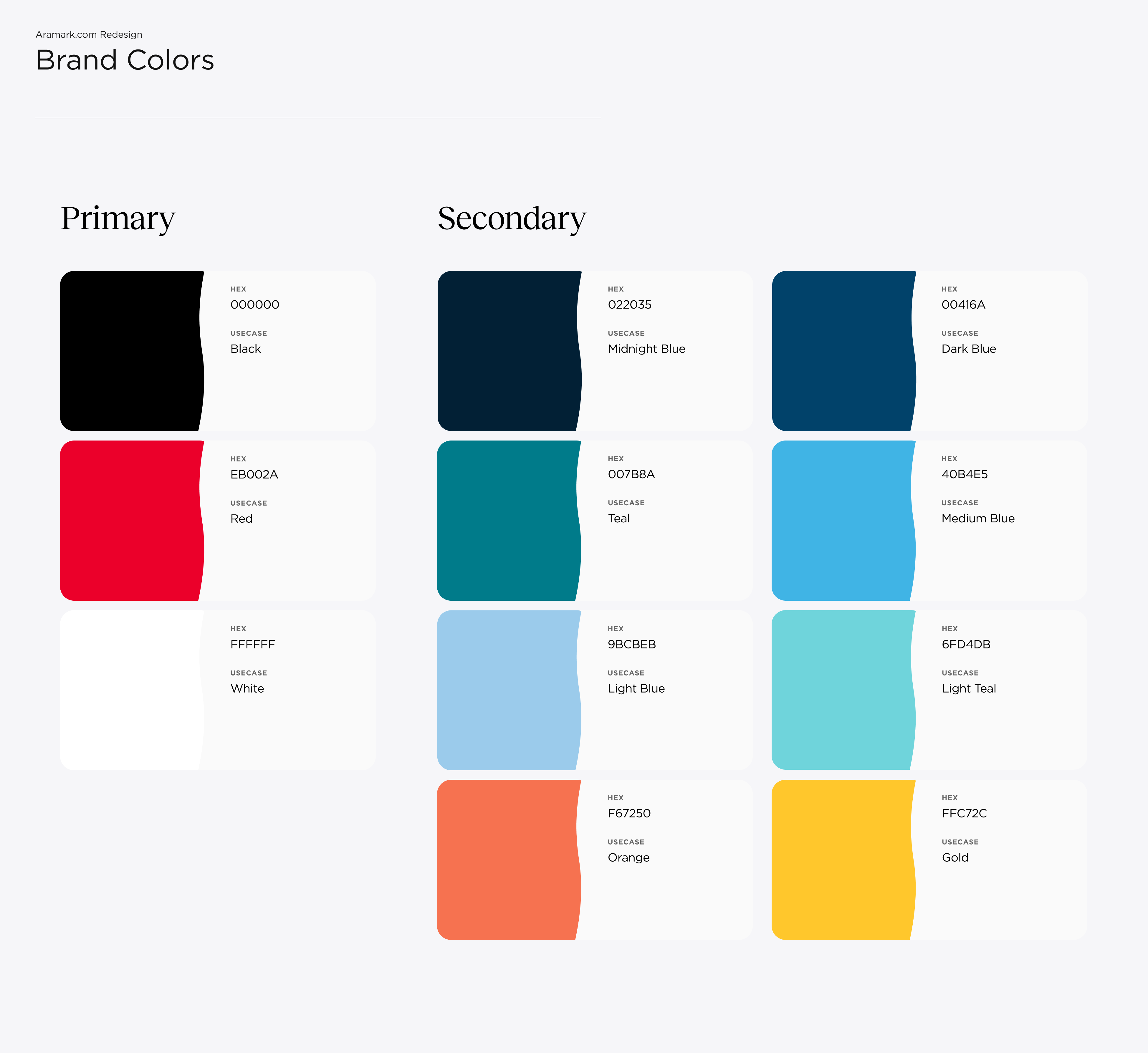 Aramark brand color system